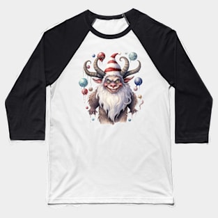 Krampus Watercolor Baseball T-Shirt